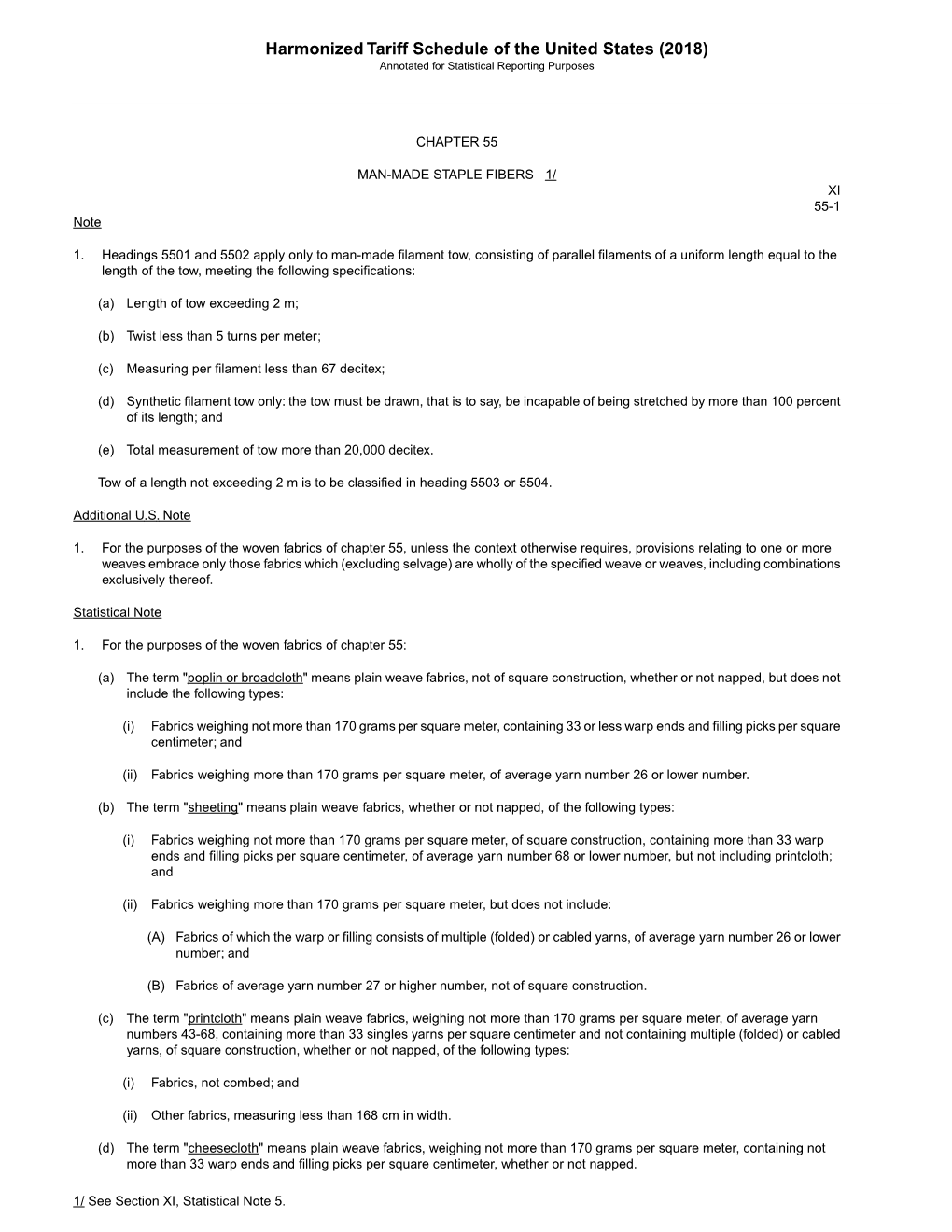 Harmonized Tariff Schedule of the United States (2018) Annotated for Statistical Reporting Purposes