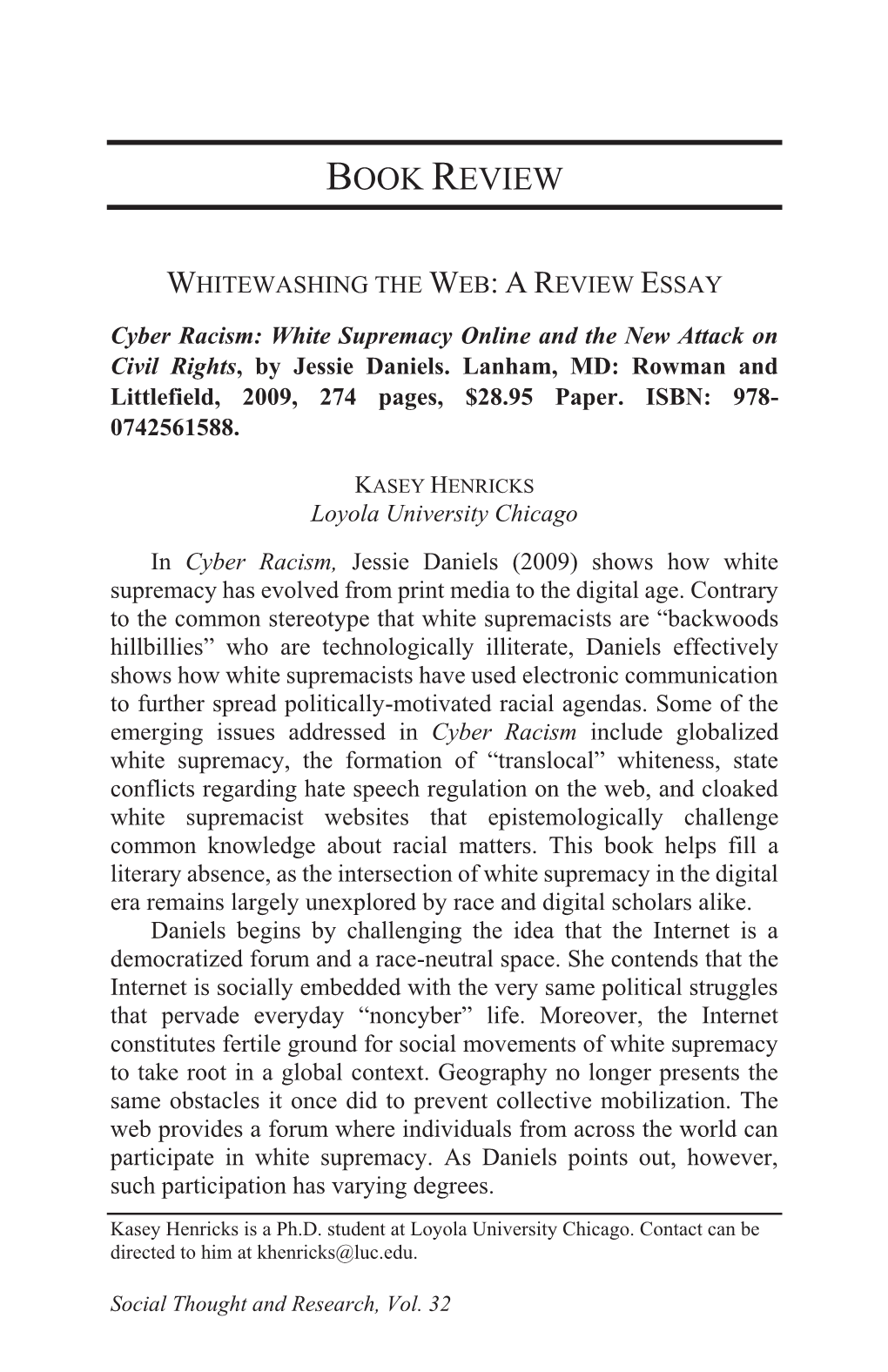 Review Whitewashing the Web V32.Pdf