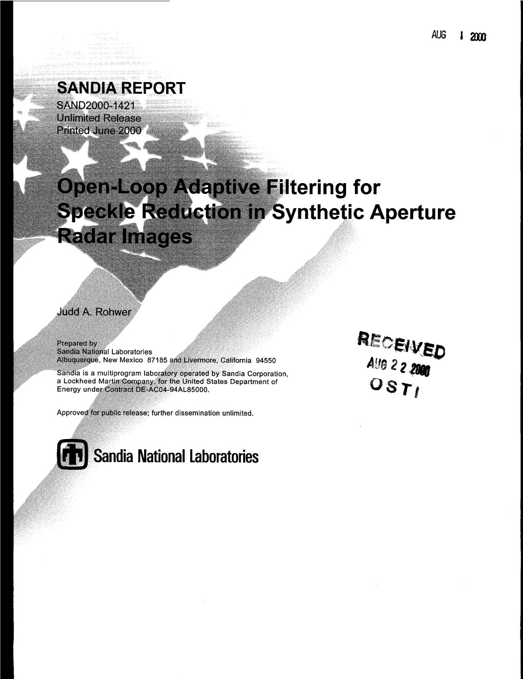 Perture Issued by Sandia National Laboratories, Operated for the United States Department of Energy by Sandia Corporation