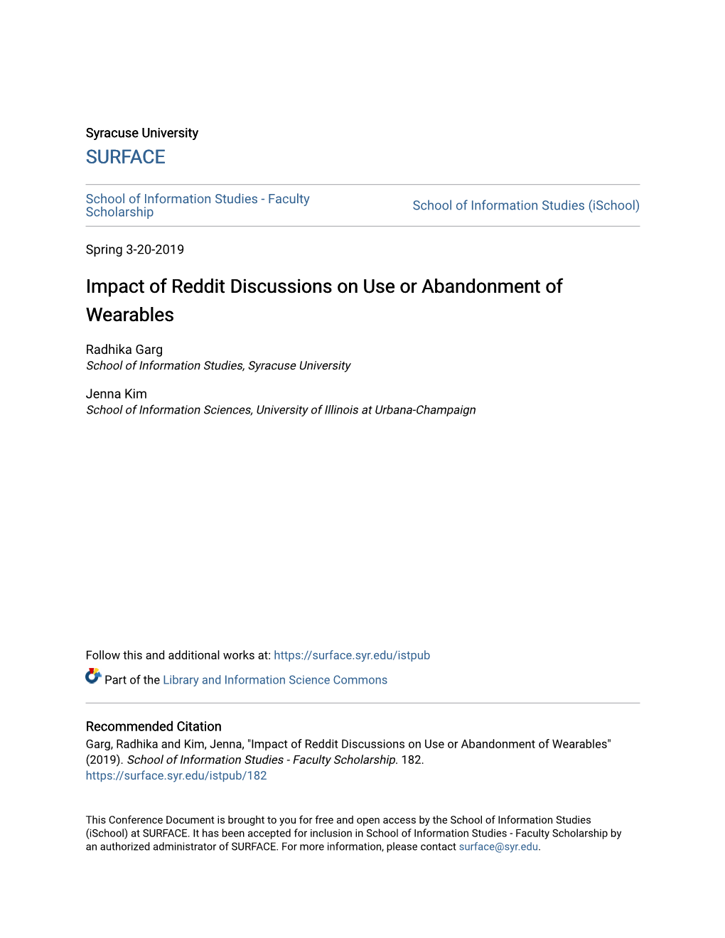 Impact of Reddit Discussions on Use Or Abandonment of Wearables