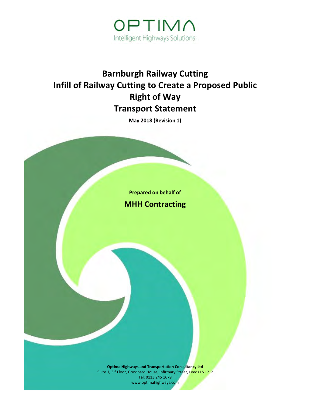 Barnburgh Railway Cutting Infill of Railway Cutting to Create a Proposed Public Right of Way Transport Statement May 2018 (Revision 1)