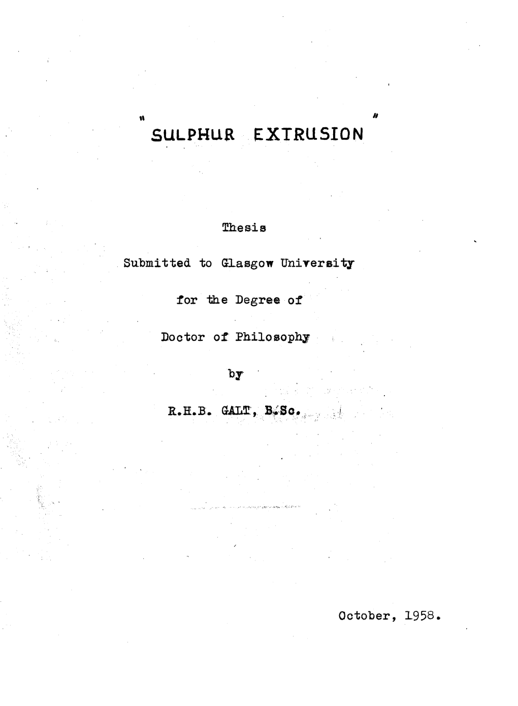 Sulphur Extrusion