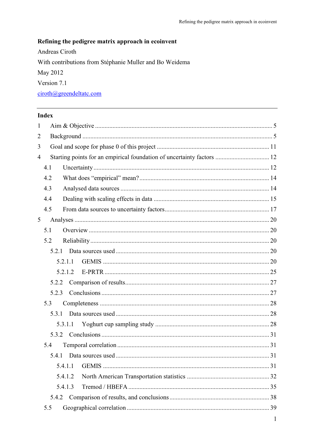 Mathematical Analysis of Ecoinvent Data