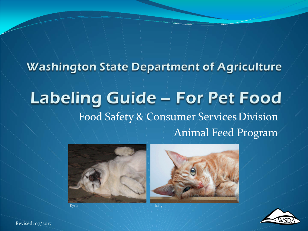 Pet/Specialty Pet Food Labeling Guide