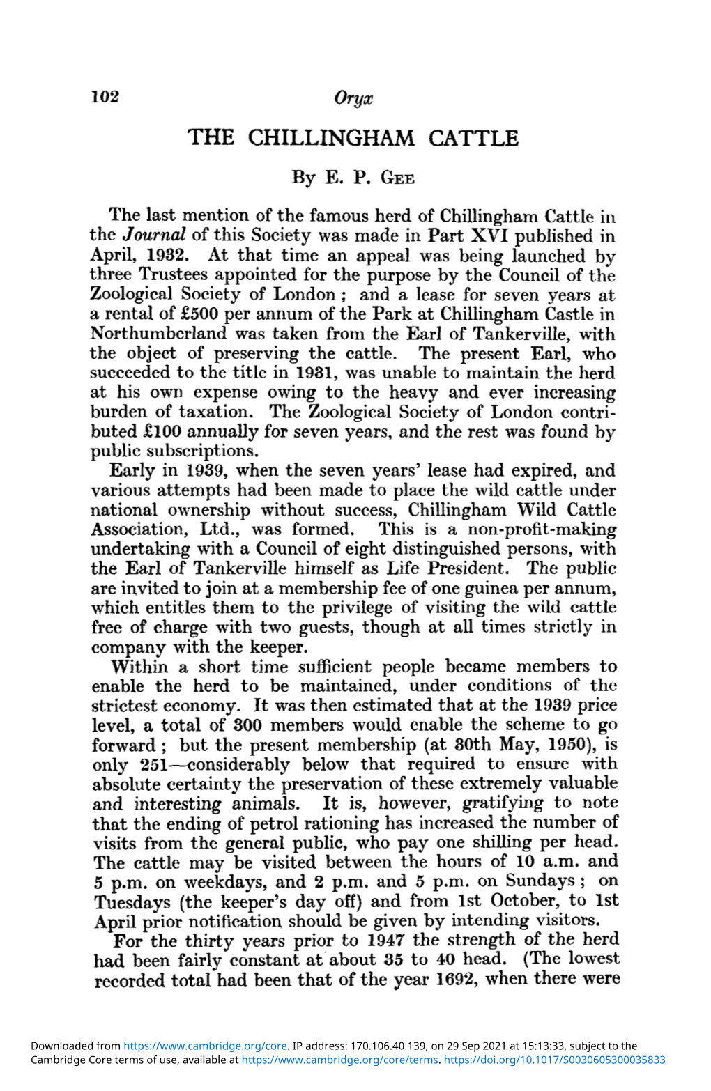 THE CHILLINGHAM CATTLE by E