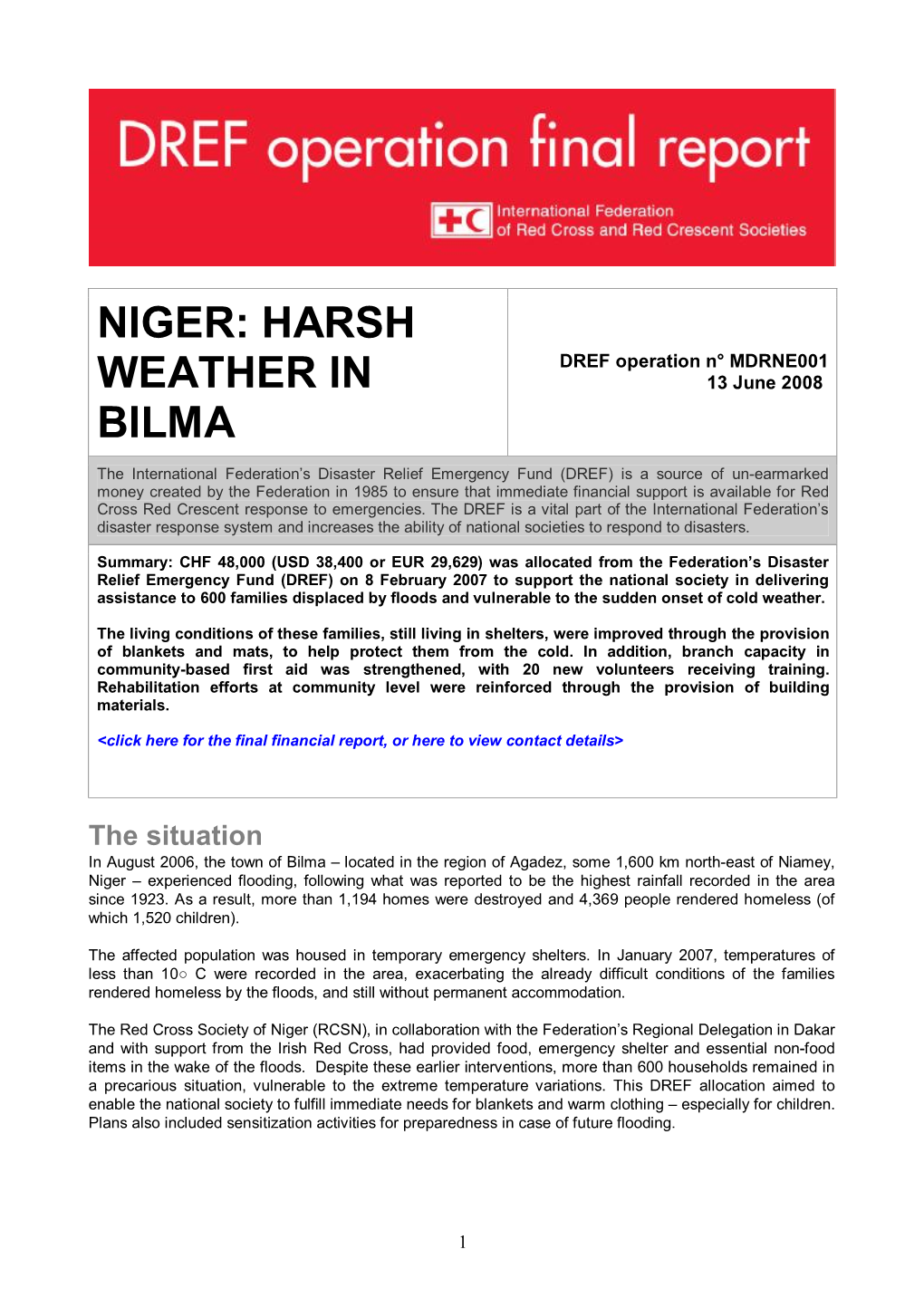 Niger: Harsh Weather in Bilma
