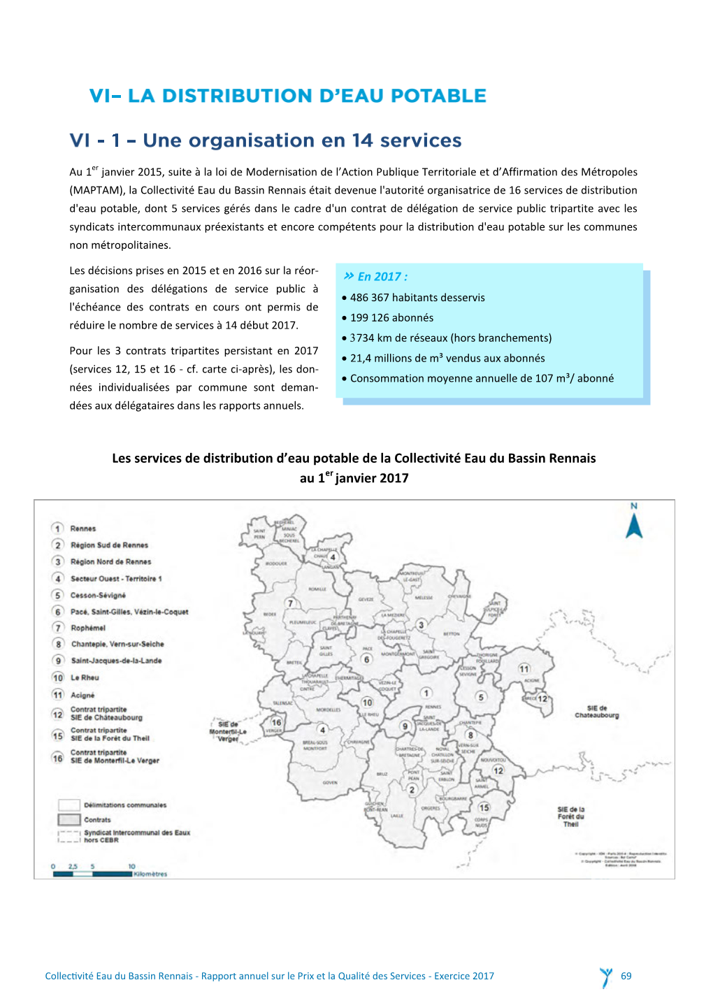 Les Services De Distribution D'eau Potable De La Collectivité Eau Du Bassin Rennais Au 1Er Janvier 2017