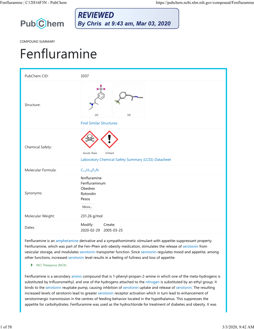 Fenfluramine | C12H16F3N - Pubchem