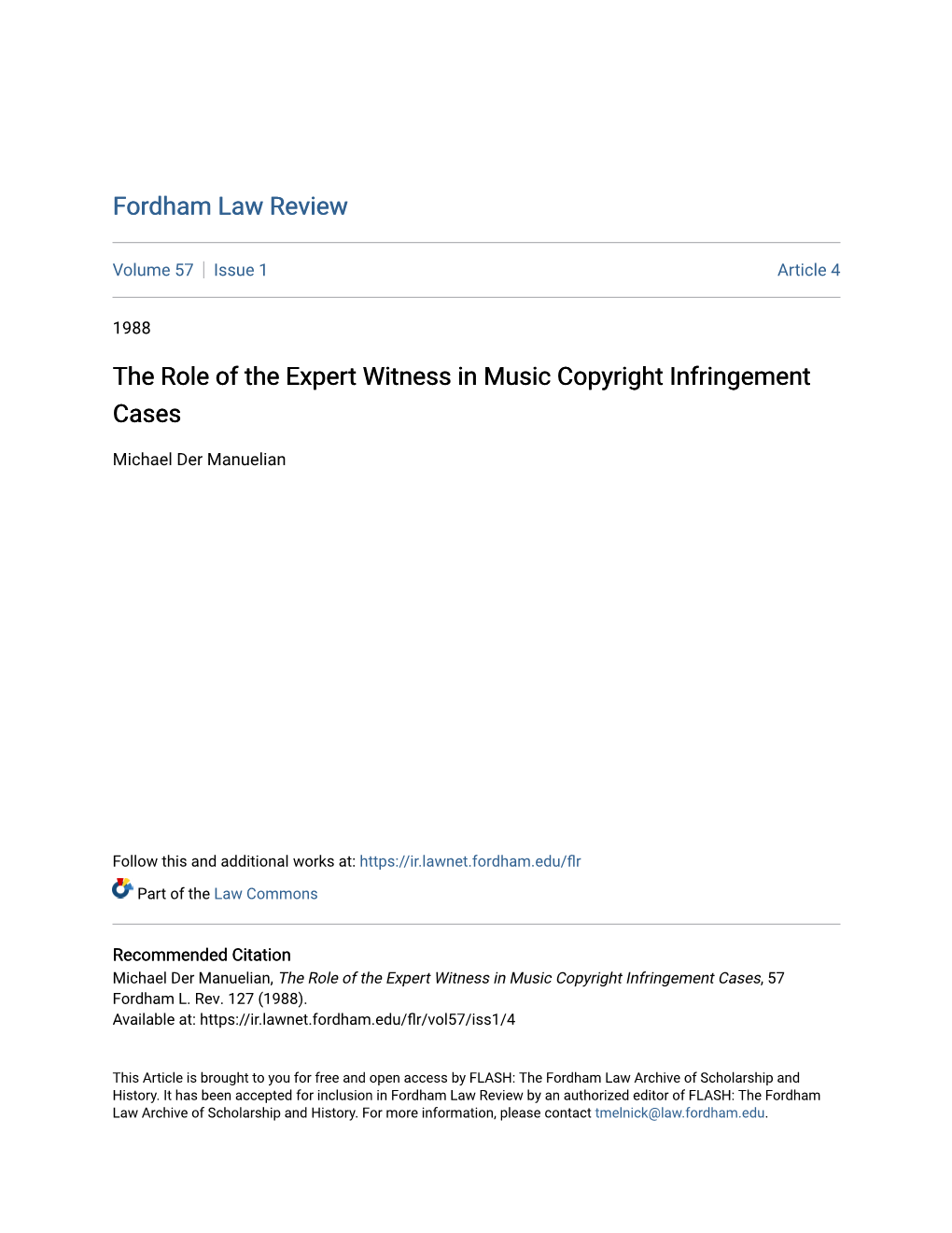 The Role of the Expert Witness in Music Copyright Infringement Cases