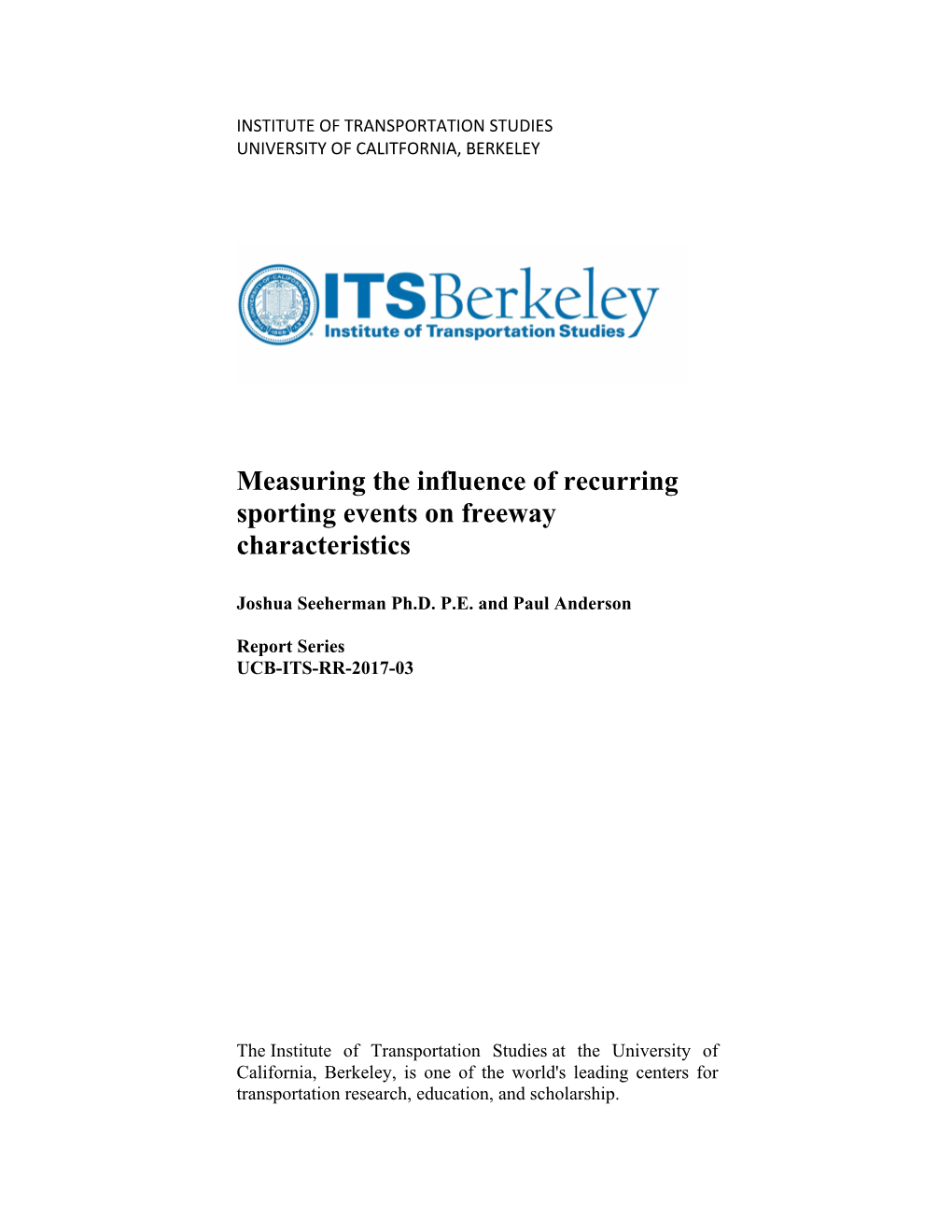 Measuring the Influence of Recurring Sporting Events on Freeway Characteristics