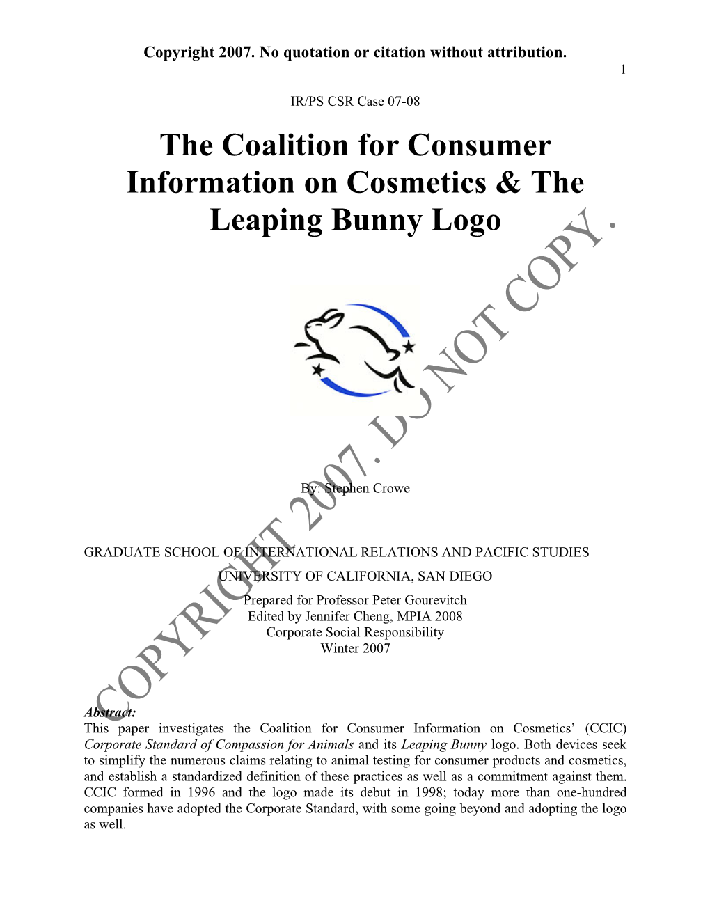 The Coalition for Consumer Information on Cosmetics & The