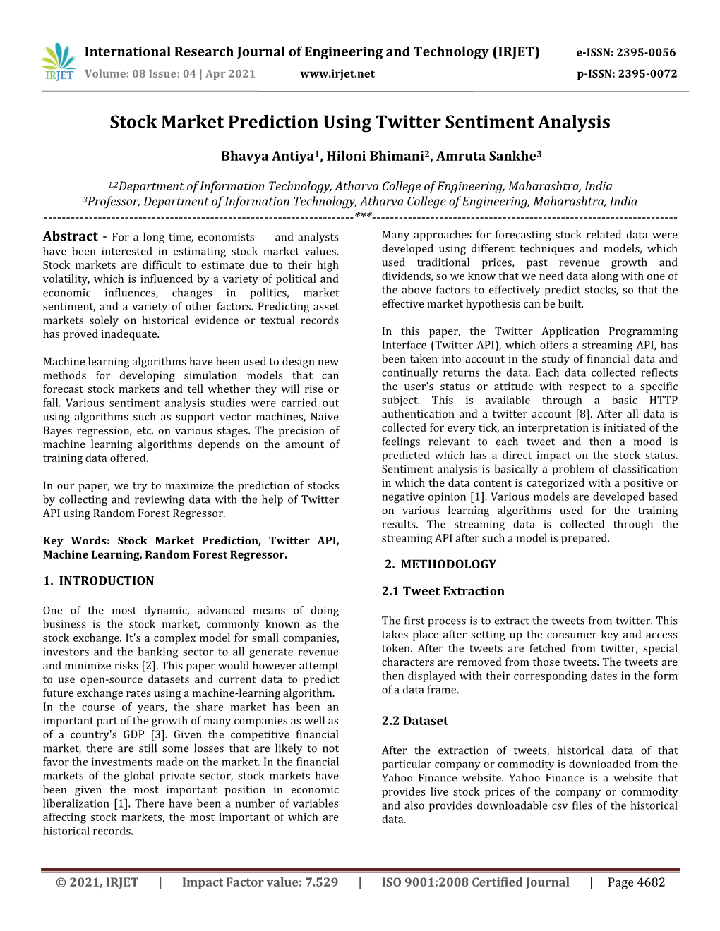 Stock Market Prediction Using Twitter Sentiment Analysis