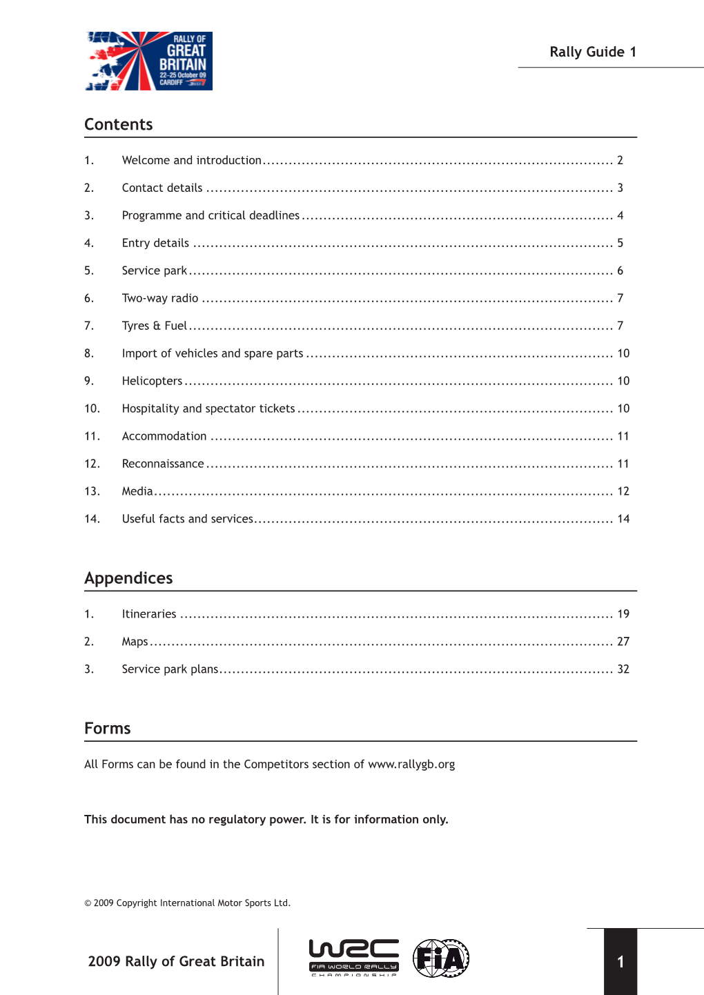 1 Contents Appendices Forms