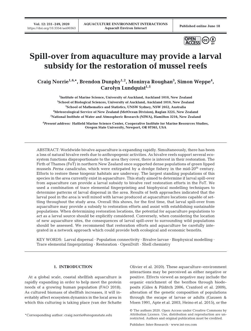 Spill-Over from Aquaculture May Provide a Larval Subsidy for the Restoration of Mussel Reefs