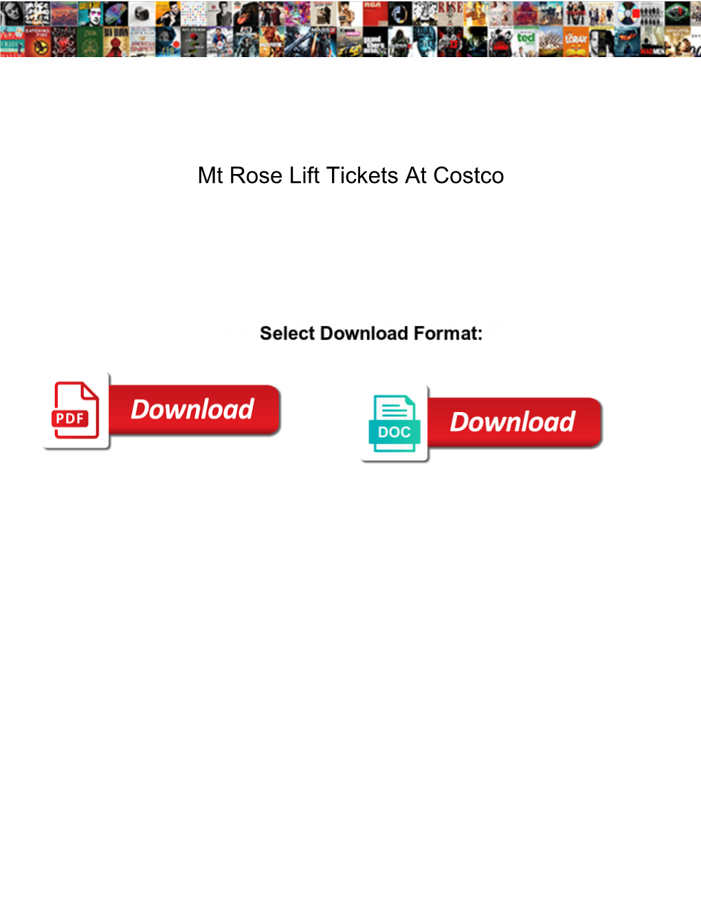 Mt Rose Lift Tickets at Costco