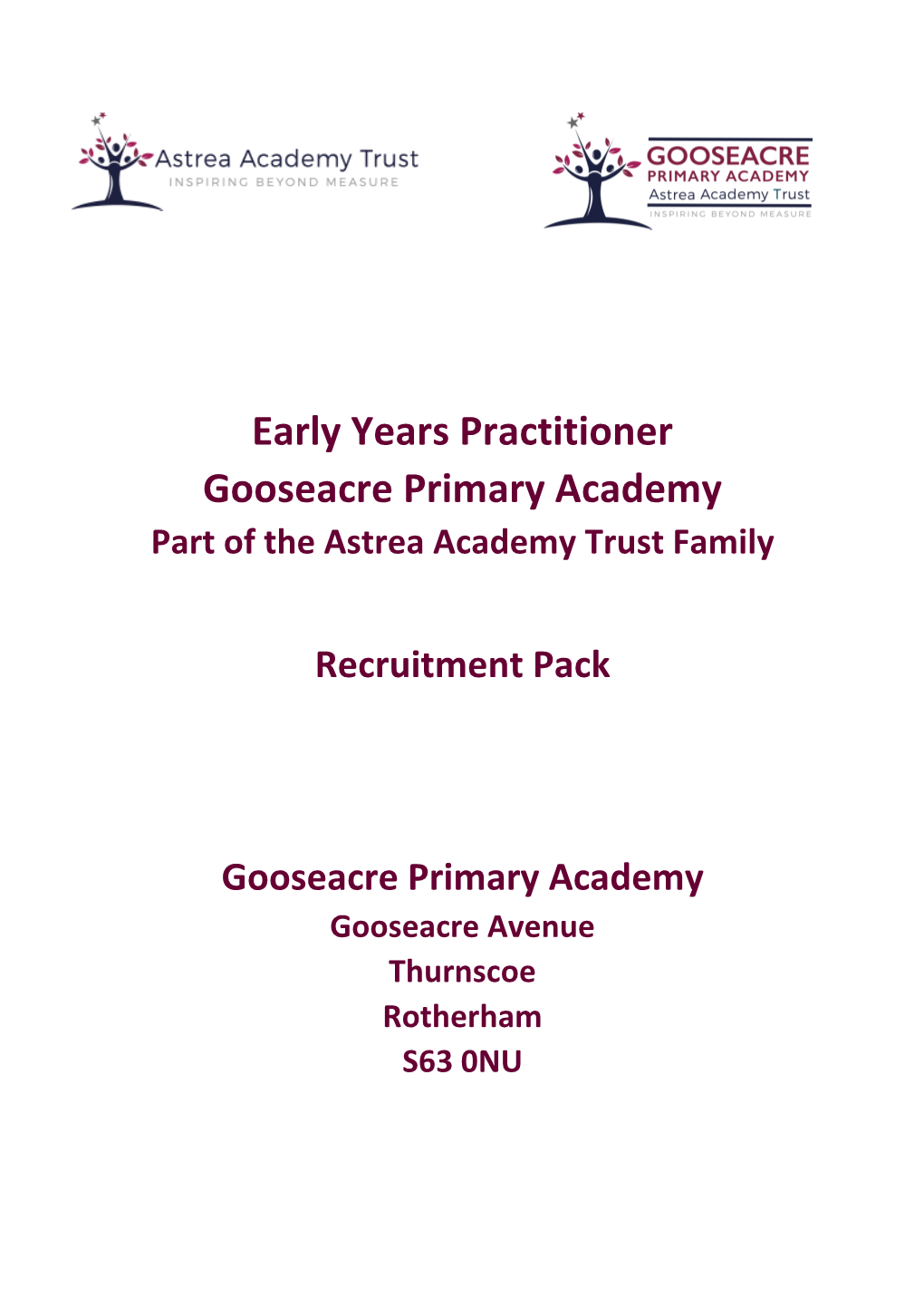 Early Years Practitioner Gooseacre Primary Academy Part of the Astrea Academy Trust Family