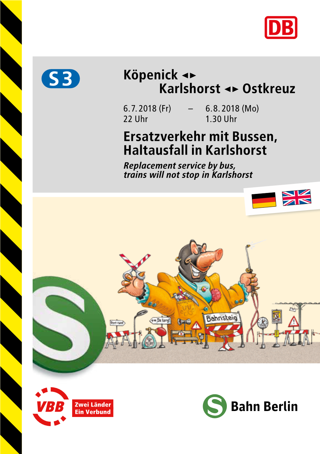 Köpenick &lt;&gt; Karlshorst &lt;&gt; Ostkreuz Ersatzverkehr Mit