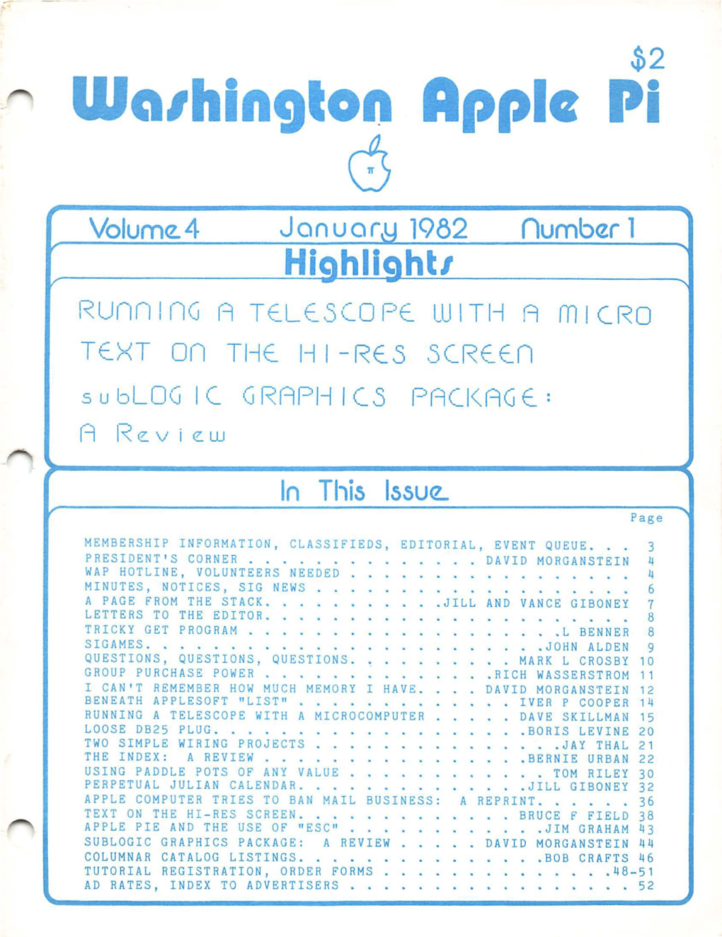 Washington Apple Pi Journal, Volume 4, Number 1