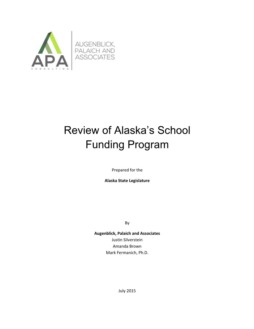 Review of Alaska's School Funding Program