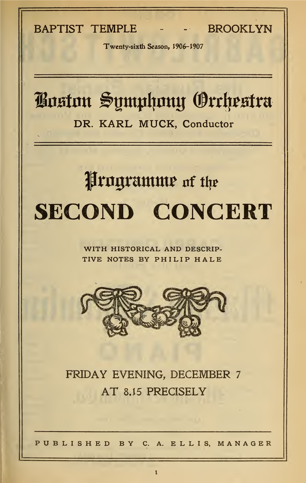 Boston Symphony Orchestra Concert Programs, Season 26,1906