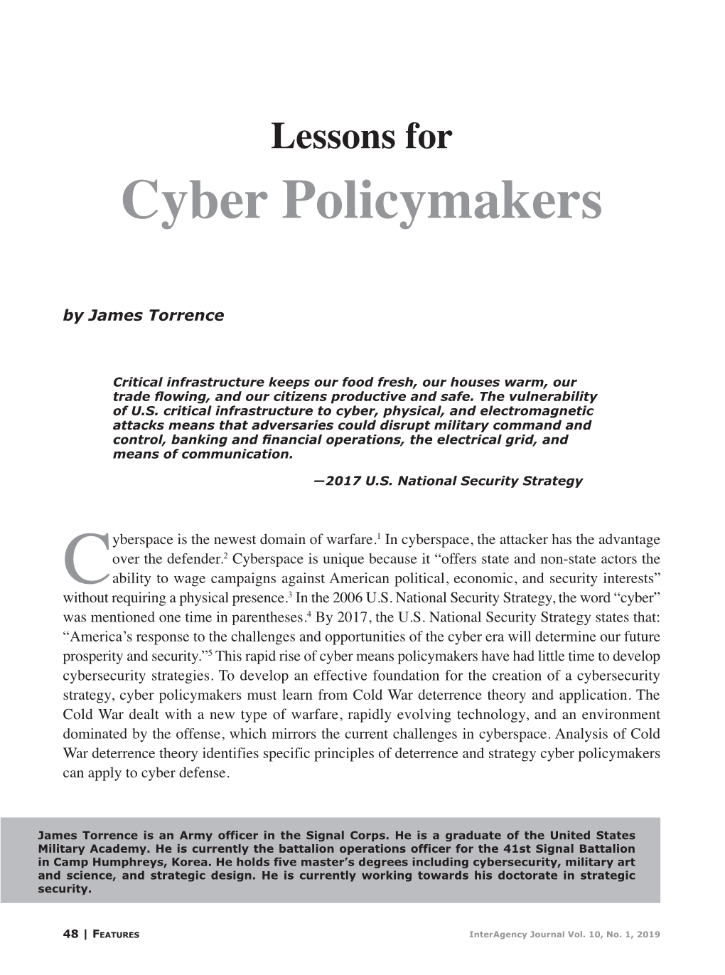 Lessons for Cyber Policymakers