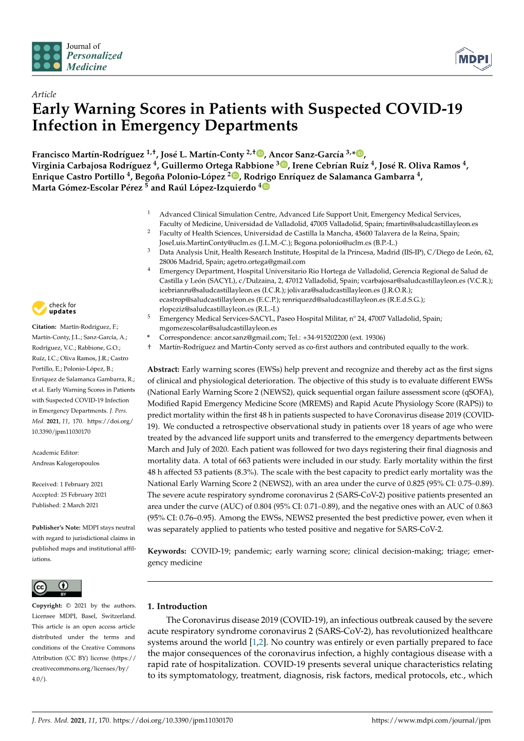 Early Warning Scores in Patients with Suspected COVID-19 Infection in Emergency Departments