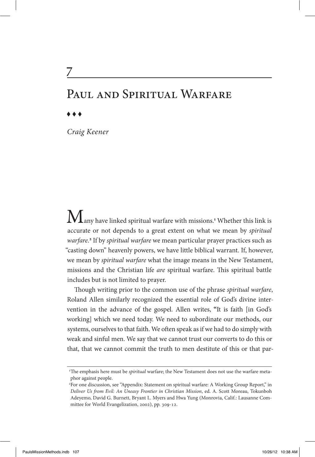 Paul and Spiritual Warfare 