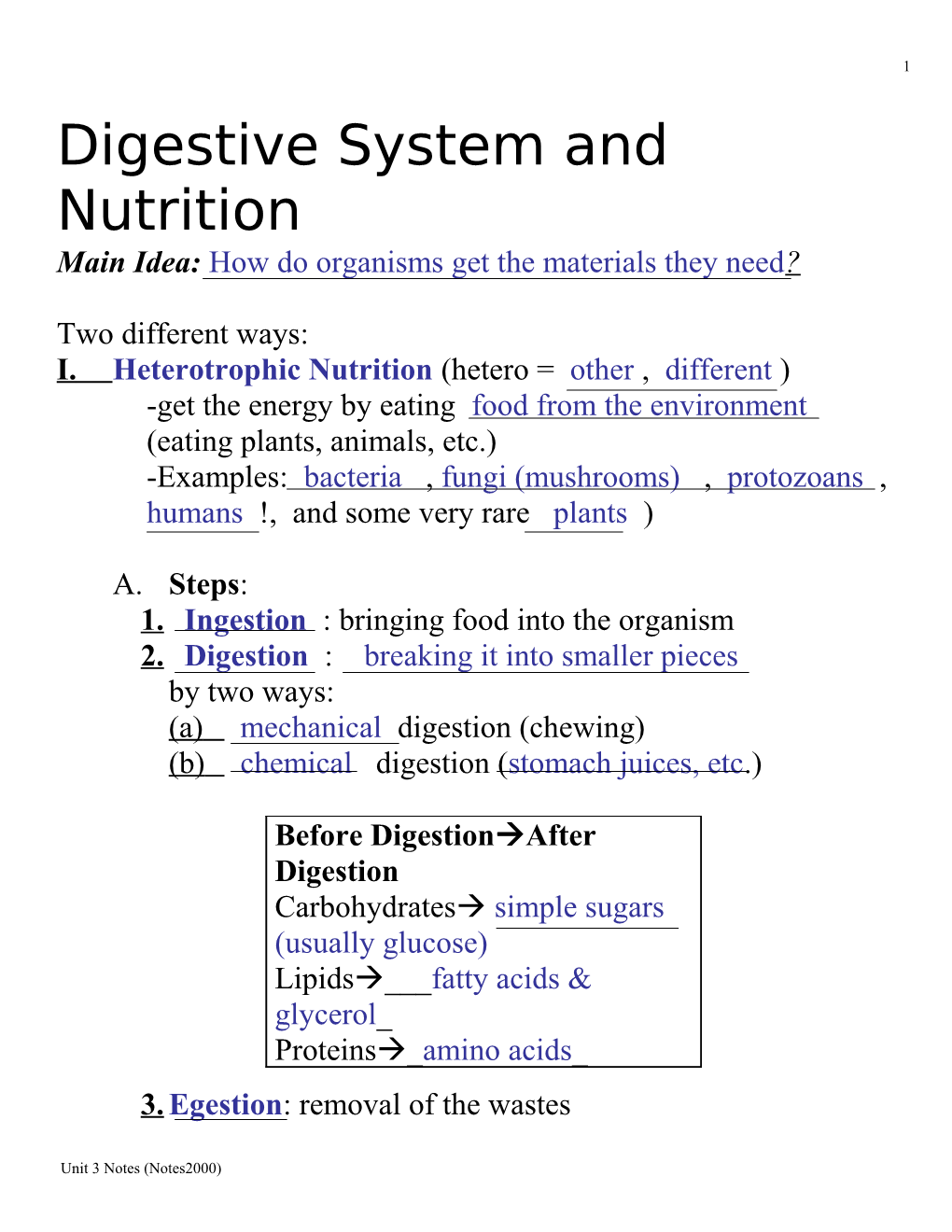 Main Idea: How Do Organisms Get the Materials They Need?