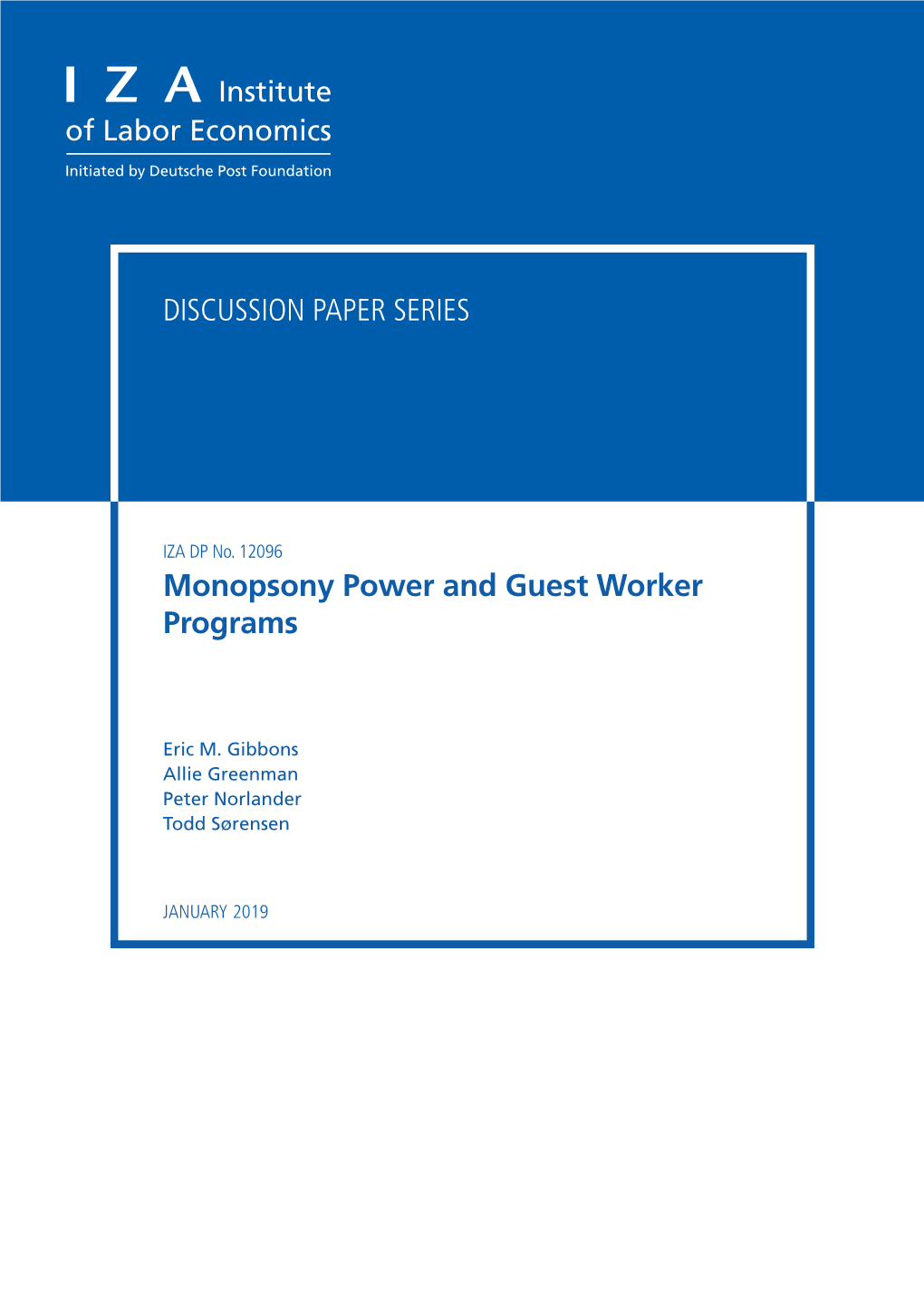 Monopsony Power and Guest Worker Programs