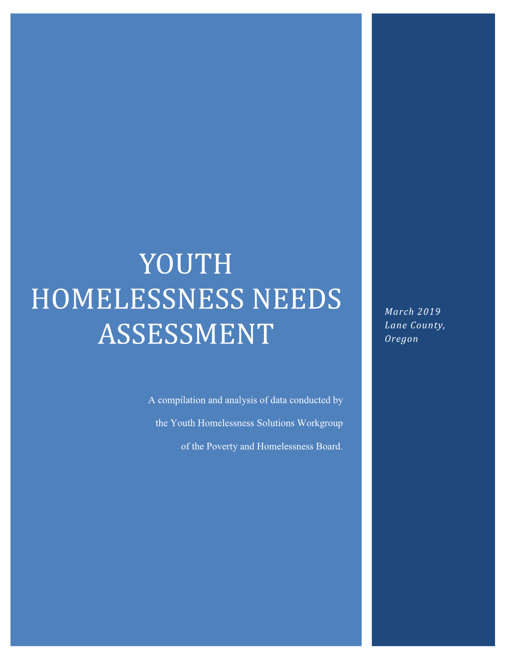Youth Homelessness Needs Assessment 2019