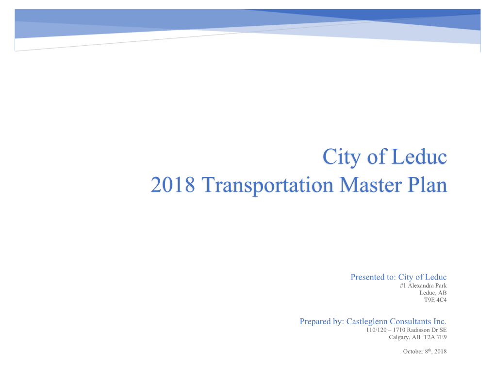 City of Leduc 2018 Transportation Master Plan