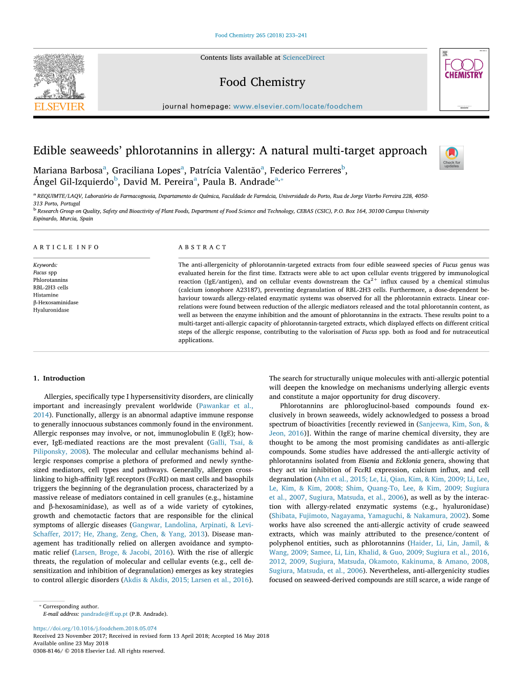 Edible Seaweeds' Phlorotannins in Allergy: a Natural Multi-Target