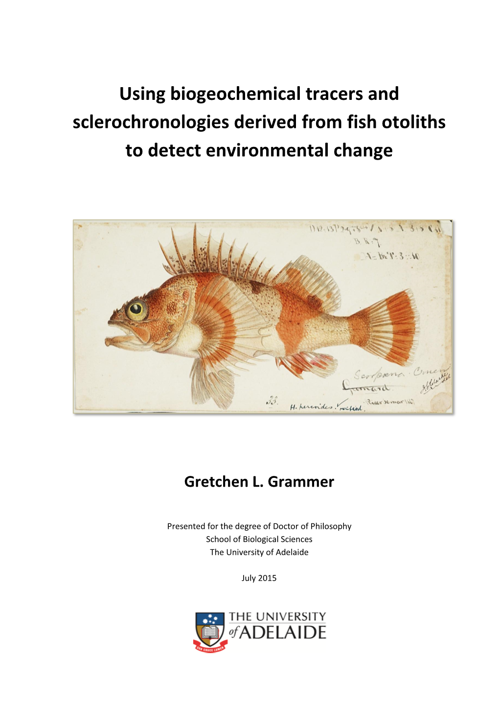 Using Biogeochemical Tracers and Sclerochronologies Derived from Fish Otoliths to Detect Environmental Change