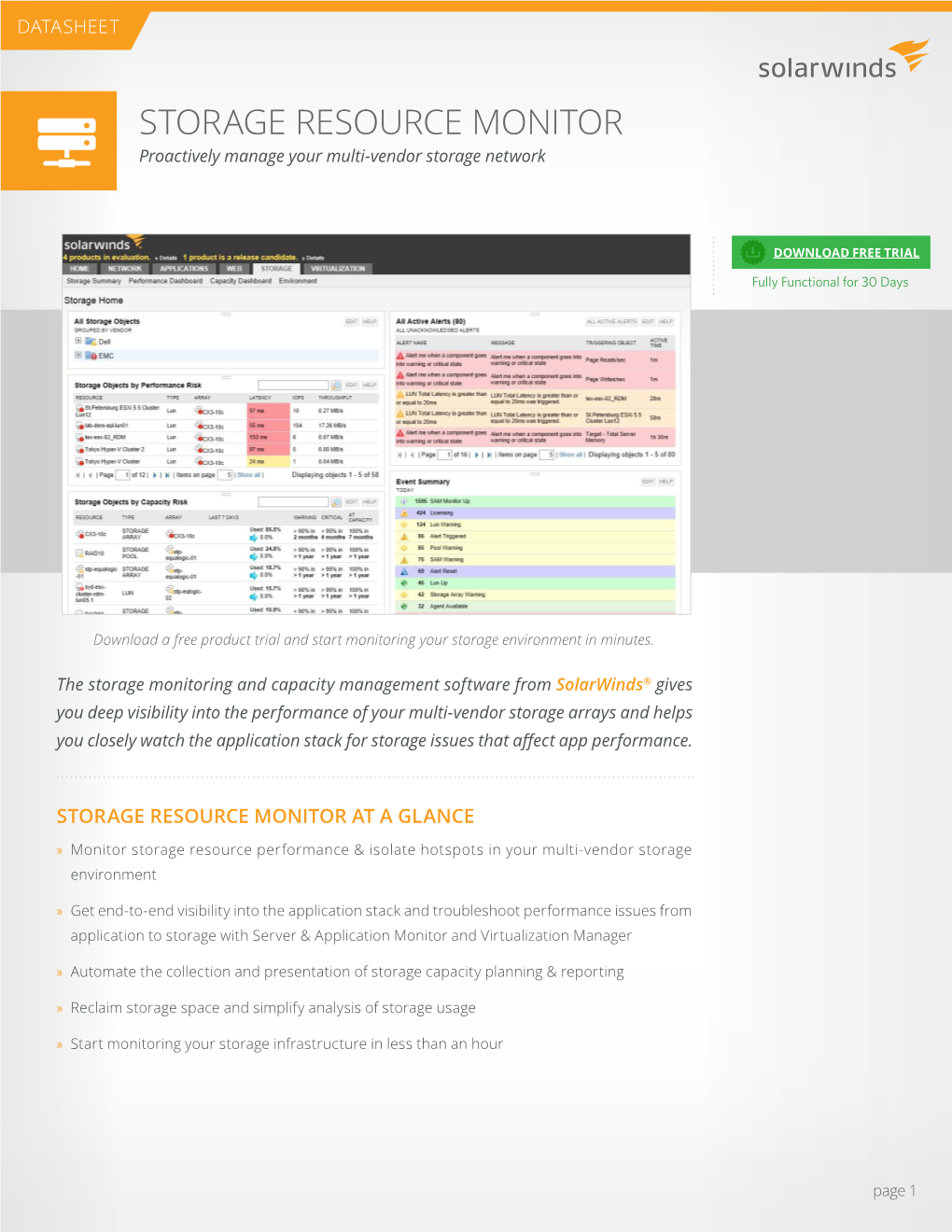 Storage Resource Monitor Proactively Manage Your Multi-Vendor Storage Network