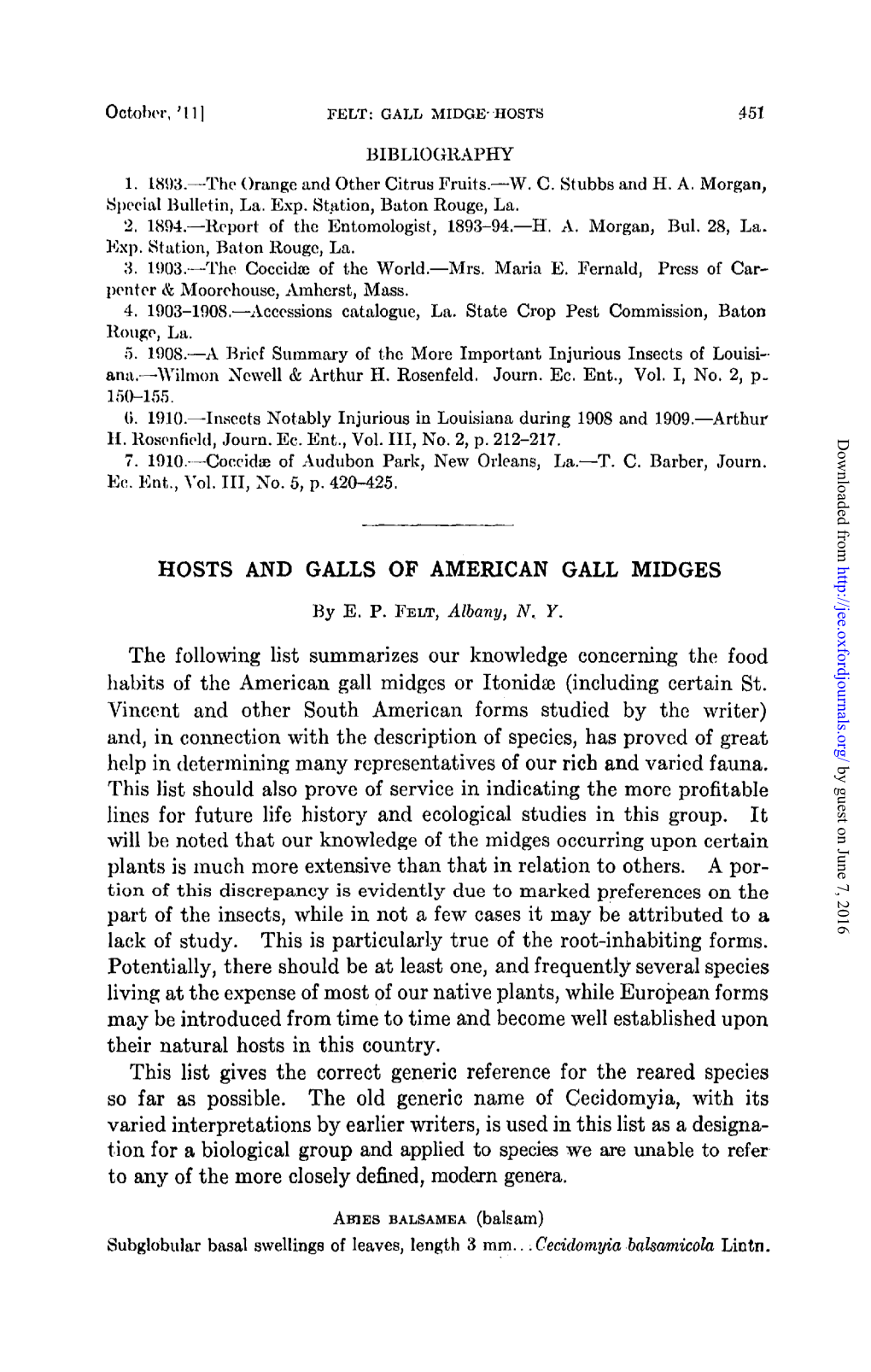 Hosts and Galls of American Gall Midges