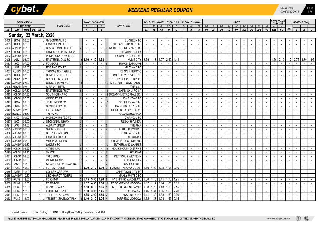 Weekend Regular Coupon 17/03/2020 09:31 1 / 6