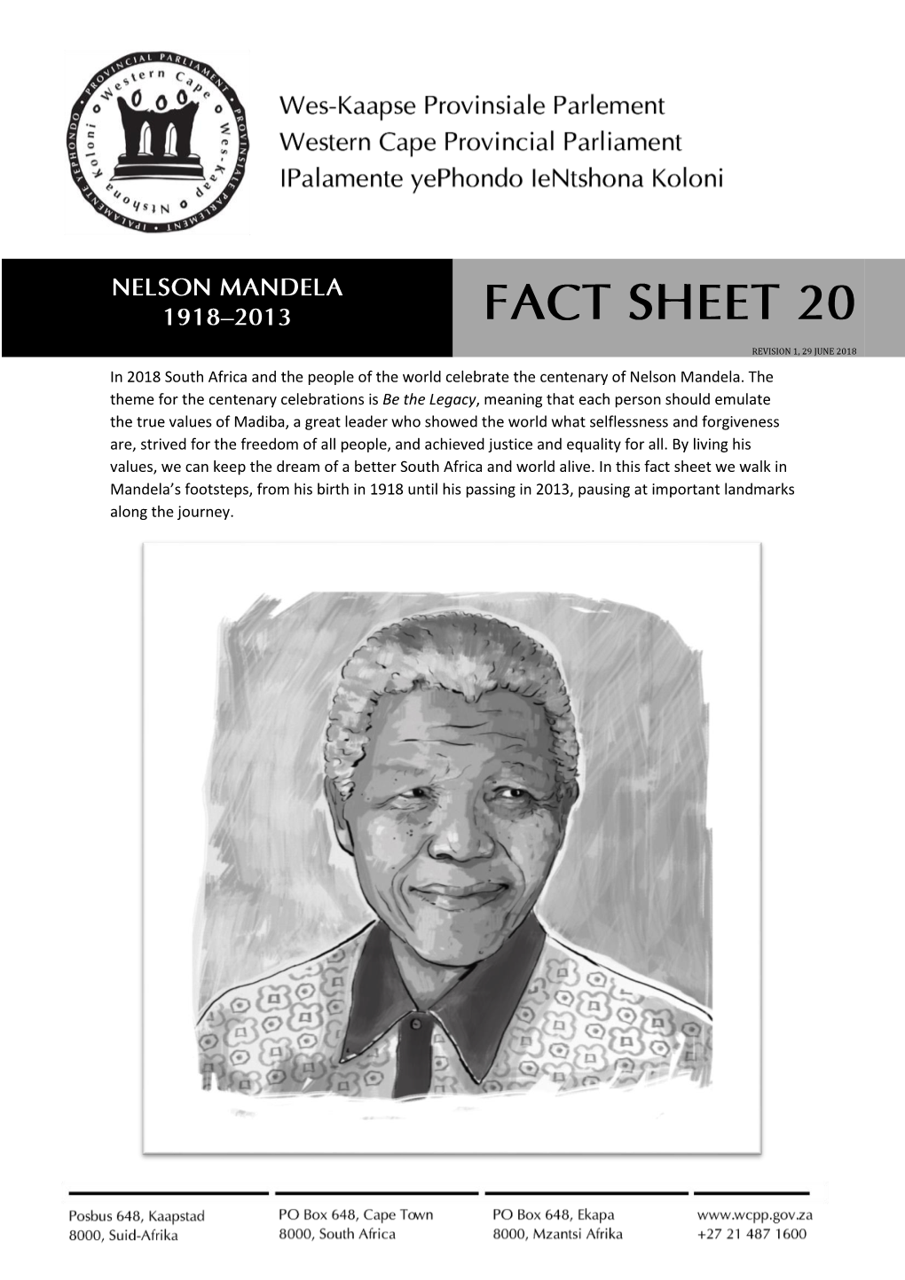 Fact Sheet 20: Nelson Mandela(Link Is External)
