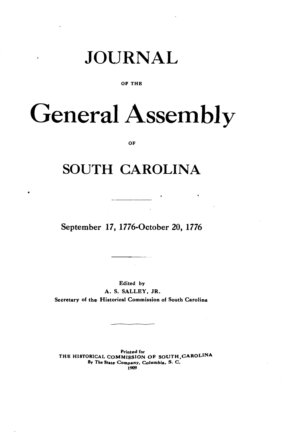 Journal of the General Assembly-September