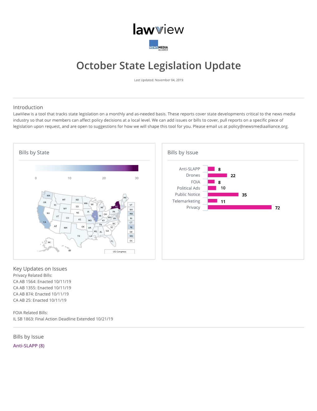 October State Legislation Update