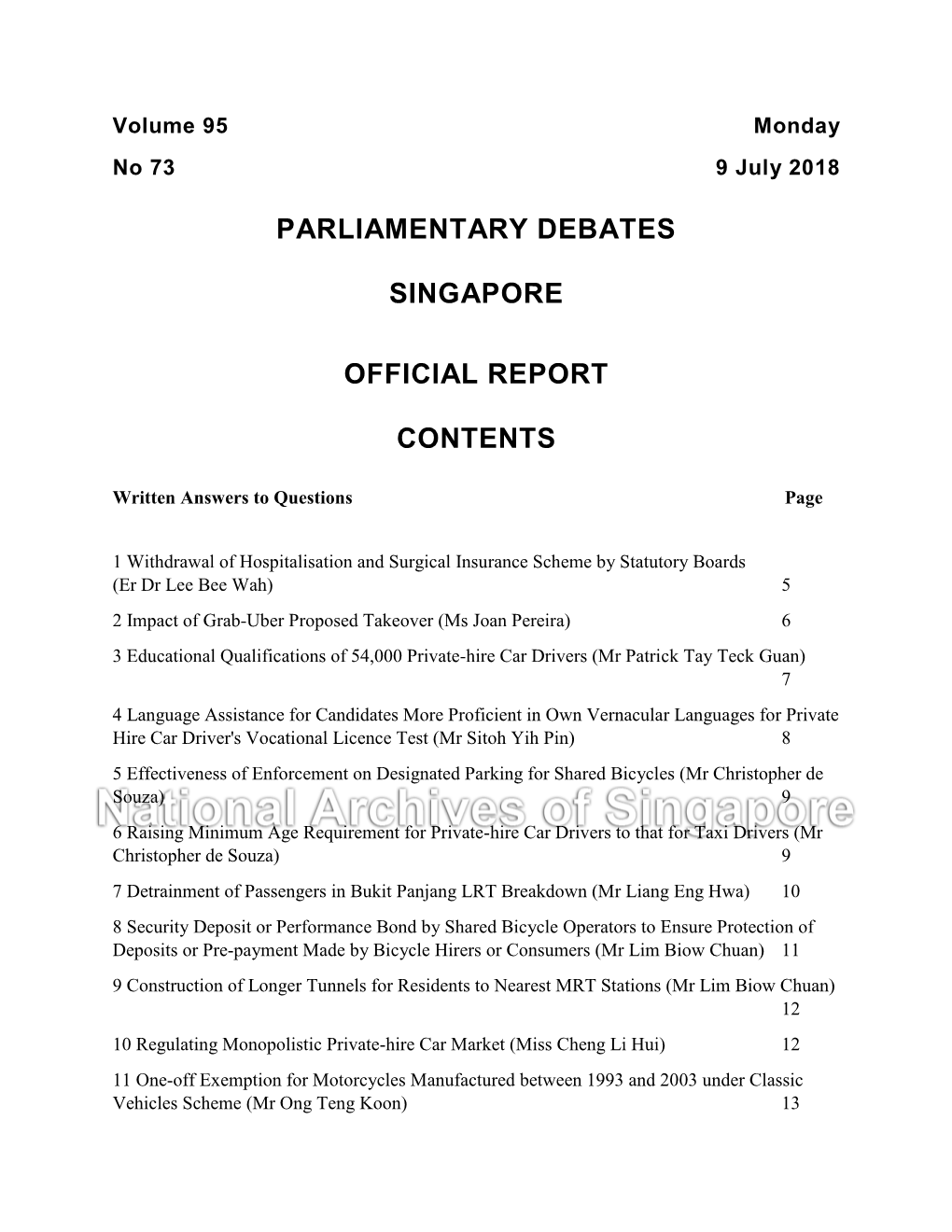 Parliamentary Debates Singapore Official Report