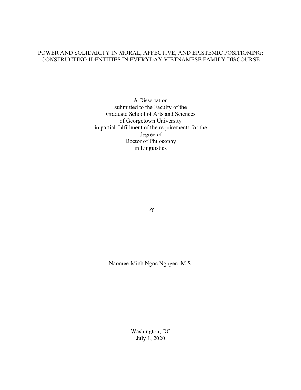 Power and Solidarity in Moral, Affective, and Epistemic Positioning: Constructing Identities in Everyday Vietnamese Family Discourse