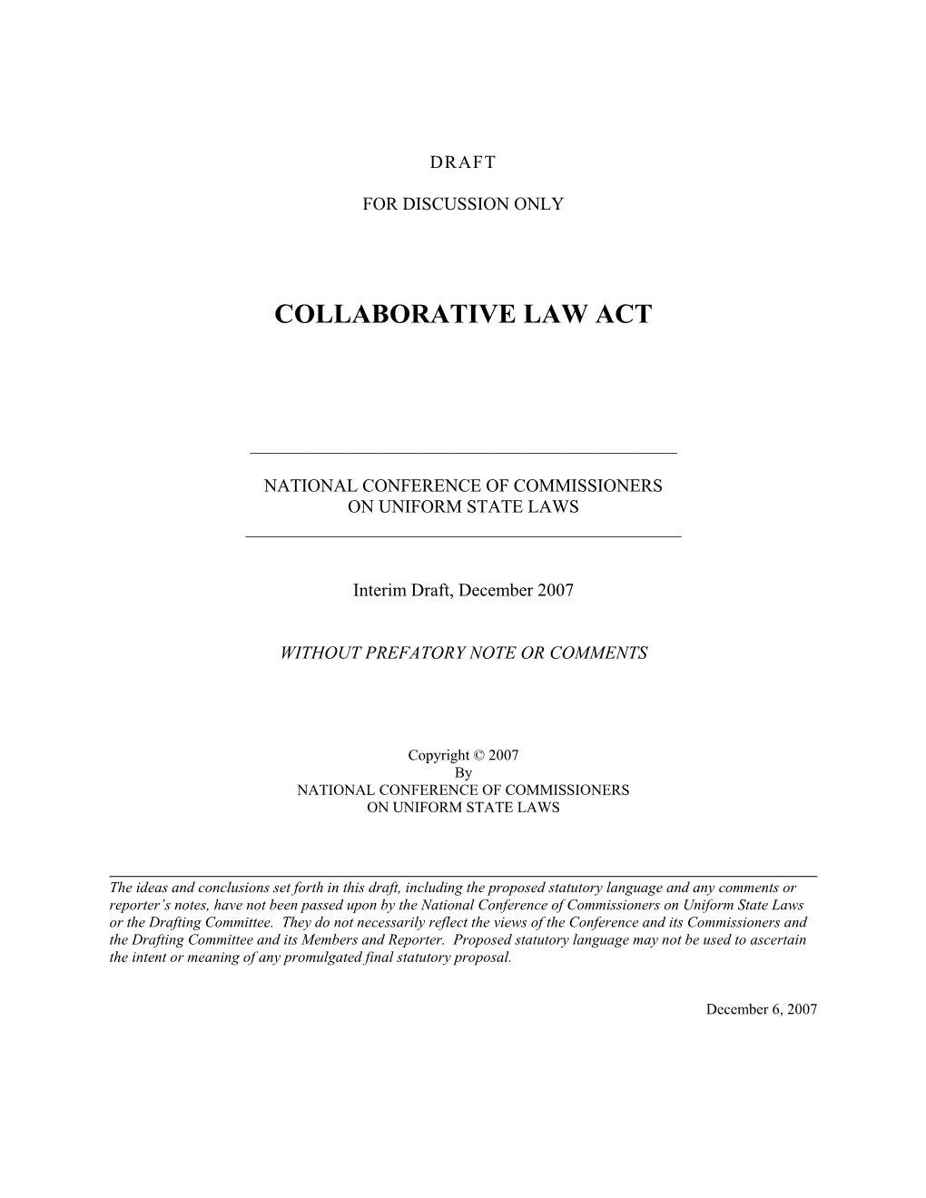 Collaborative Law Act