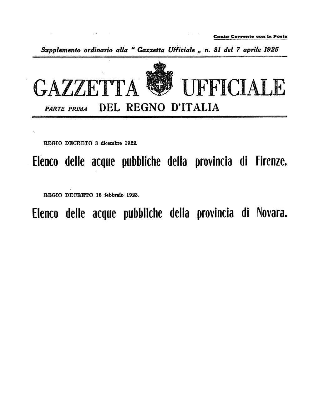 Gazzetta Ufficiale Del Regno D'italia N. 081 Del 7 Aprile 1925