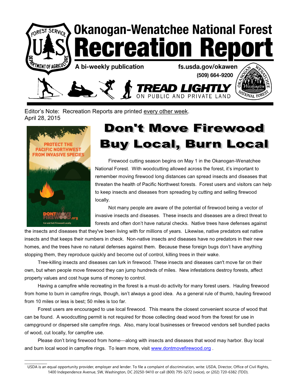 Recreation Reports Are Printed Every Week Through Memorial