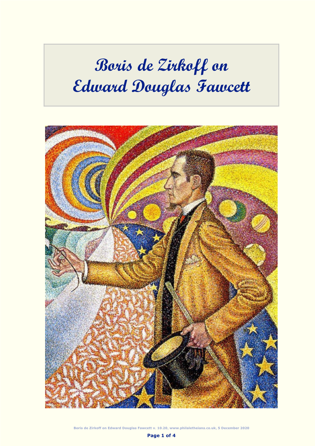 De Zirkoff on Edward Douglas Fawcett