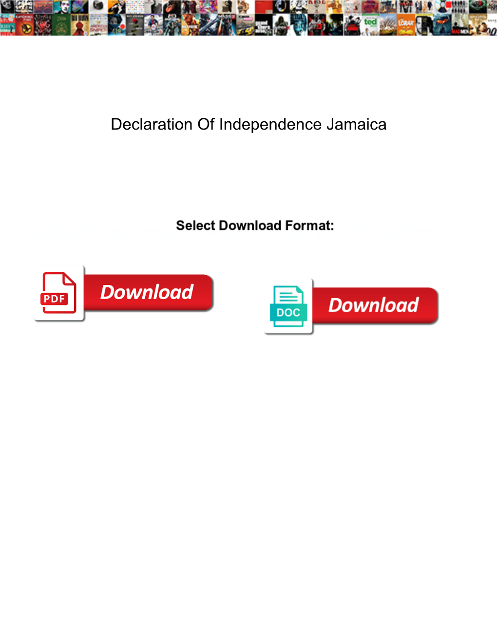 Declaration of Independence Jamaica