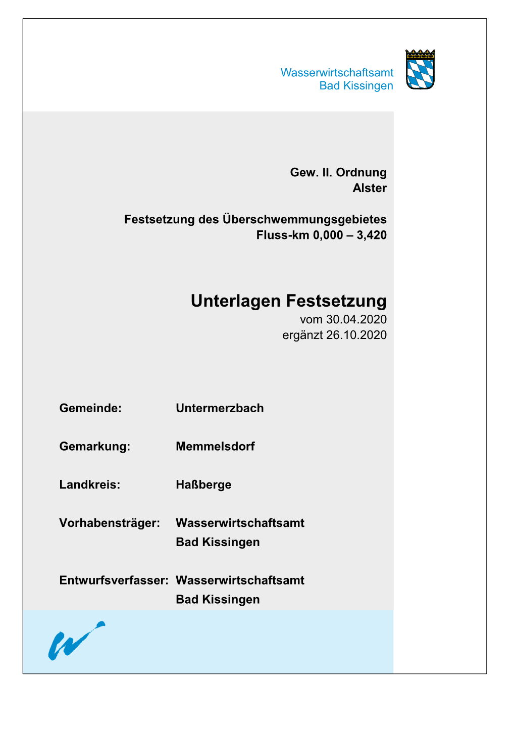 Unterlagen Des Wasserwirtschaftsamt Zur Festsetzung Des