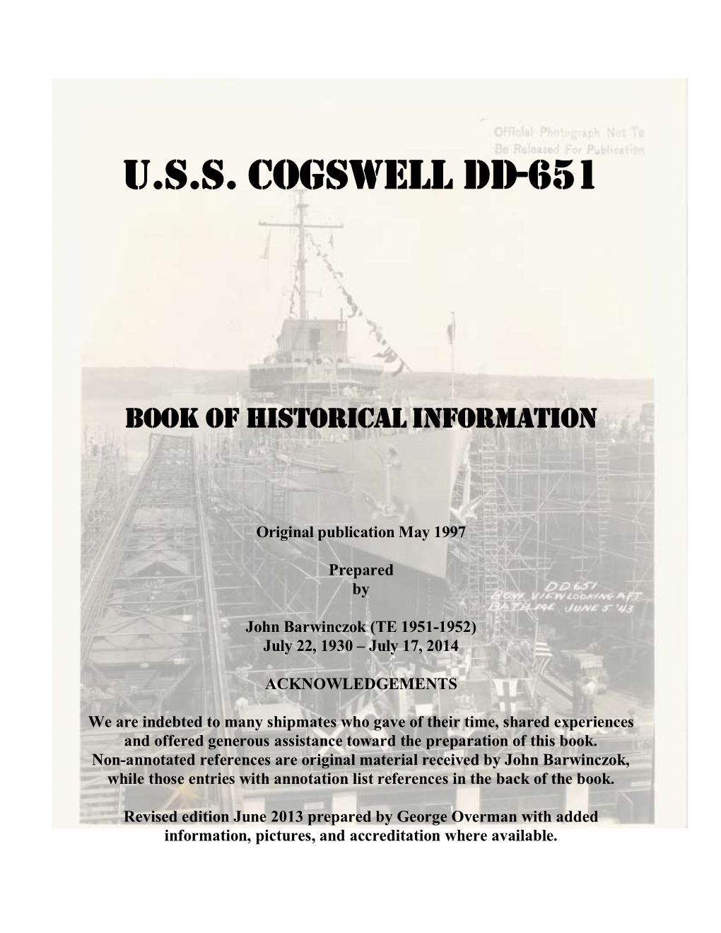 Uss Cogswell Dd-651 Association