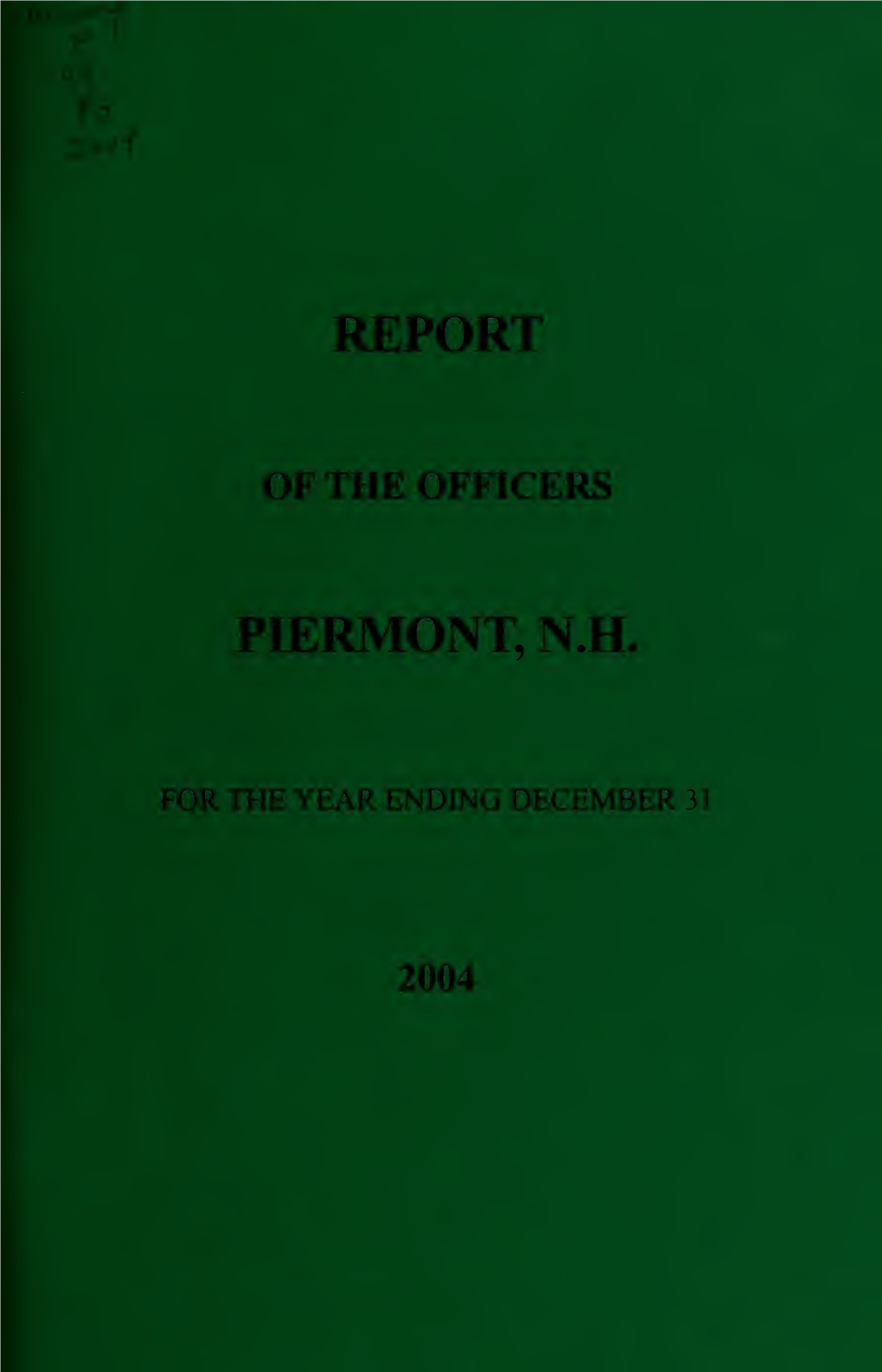 Annual Report of the Town of Piermont