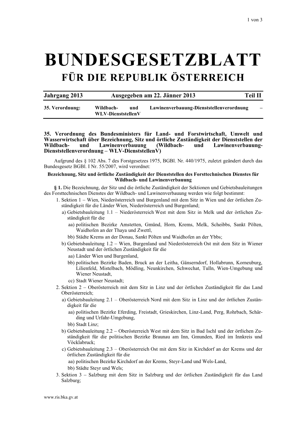 WLV-Dienststellenverordnung Bgbl. II Nr. 35-2013.Pdf